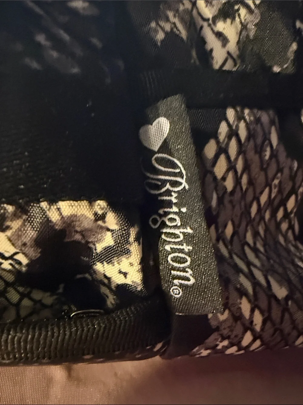 Brighton Black and White Snake-Print Tote